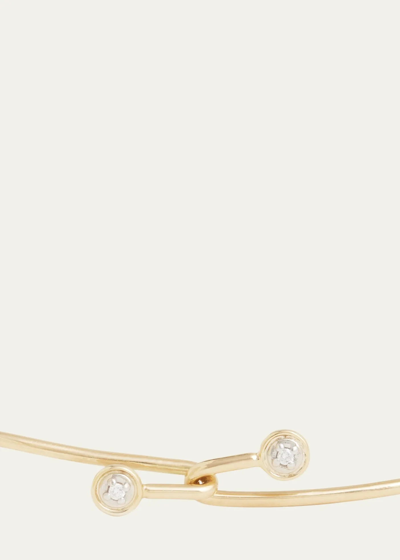 Jamie Wolf18K Yellow and White Gold Round Edge Diamond Drop Wire Necklace