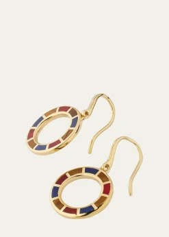 Jan Leslie18K Gold Plated Dash Circle Drop Earrings