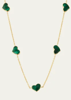 Jan Leslie18K Gold Plated 5 Station Heart Necklace, 30