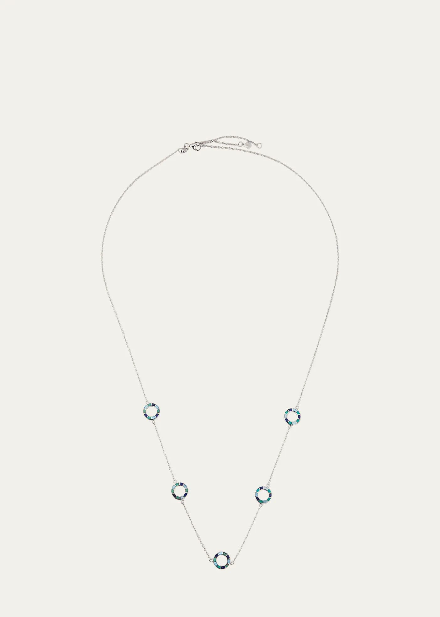 Jan LeslieLapis, Blue MOP and Turquoise Dash Circle Five-Station Necklace