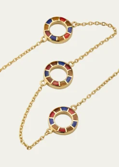 Jan LeslieLapis, Tigers Eye, and Carnelian Dash Triple Circle Station Necklace
