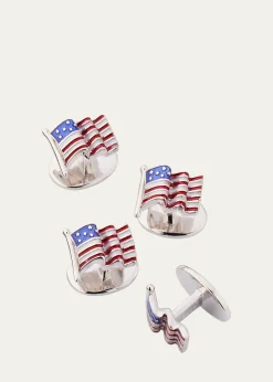 Jan LeslieMen's American Flag Tuxedo Studs
