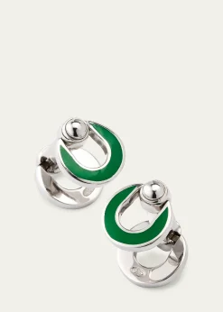Jan LeslieMen's Horseshoe Enamel Flip Cufflinks