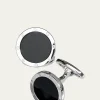 Jan LeslieRound Onyx Cuff Links