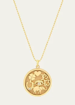Jennifer Meyer18k Good Luck Pendant Necklace with Diamonds