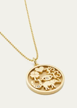 Jennifer Meyer18k Good Luck Pendant Necklace with Diamonds