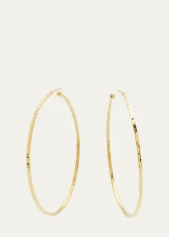 Jennifer MeyerMedium Hammered Bangle Hoop Earrings