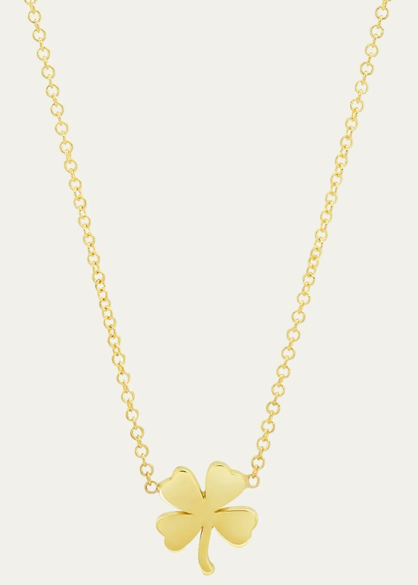 Jennifer MeyerMini Clover Necklace in Yellow Gold