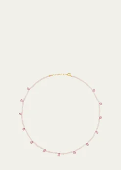 JIA JIAArizona Rose Quartz and Pink Topaz Gem Drop Necklace