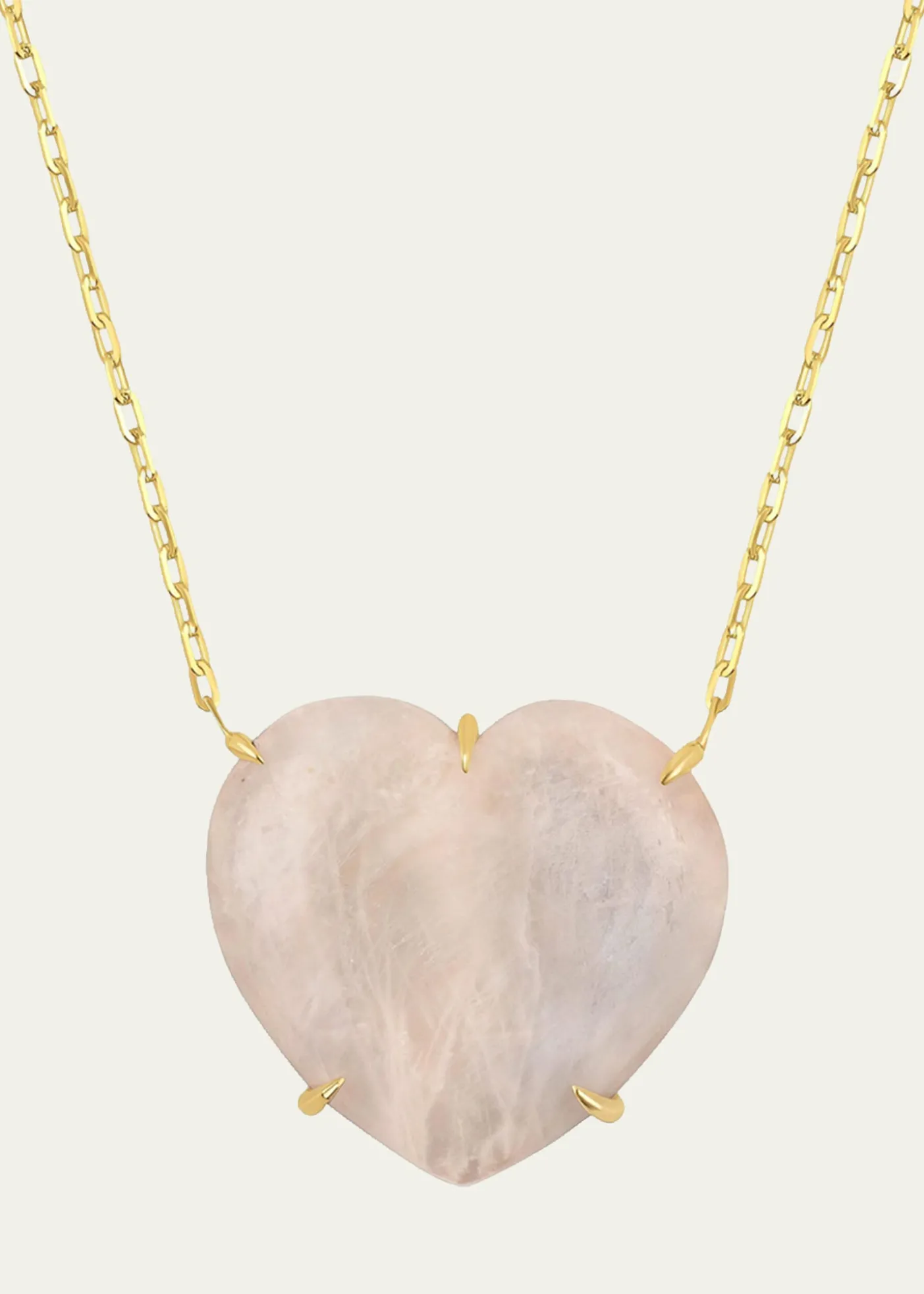 JIA JIA14K Rainbow Moonstone Heart Necklace