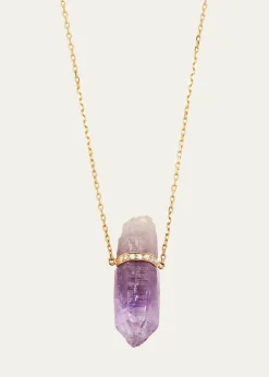 JIA JIAVera Cruz Amethyst and Diamond Bar Necklace