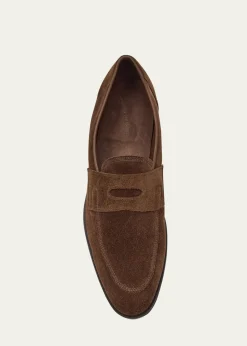 John LobbMen's James Suede Penny Loafers