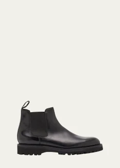 John LobbMen's Lawry Leather Lug-Sole Chelsea Boots