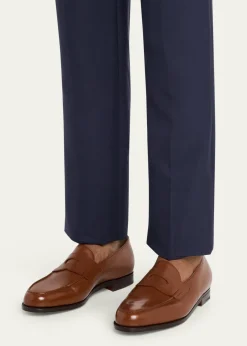 John LobbMen's Lopez Leather-Sole Penny Loafers