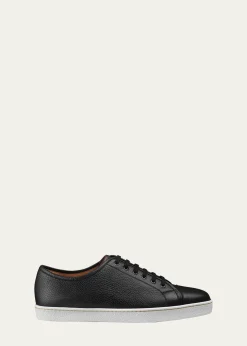 John LobbMen's Textured Leather Low-Top Sneakers