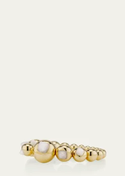 JV INSARDI18K Yellow Gold Mini Sugarloaf Ring with Milky Moonstone, Size 6.5