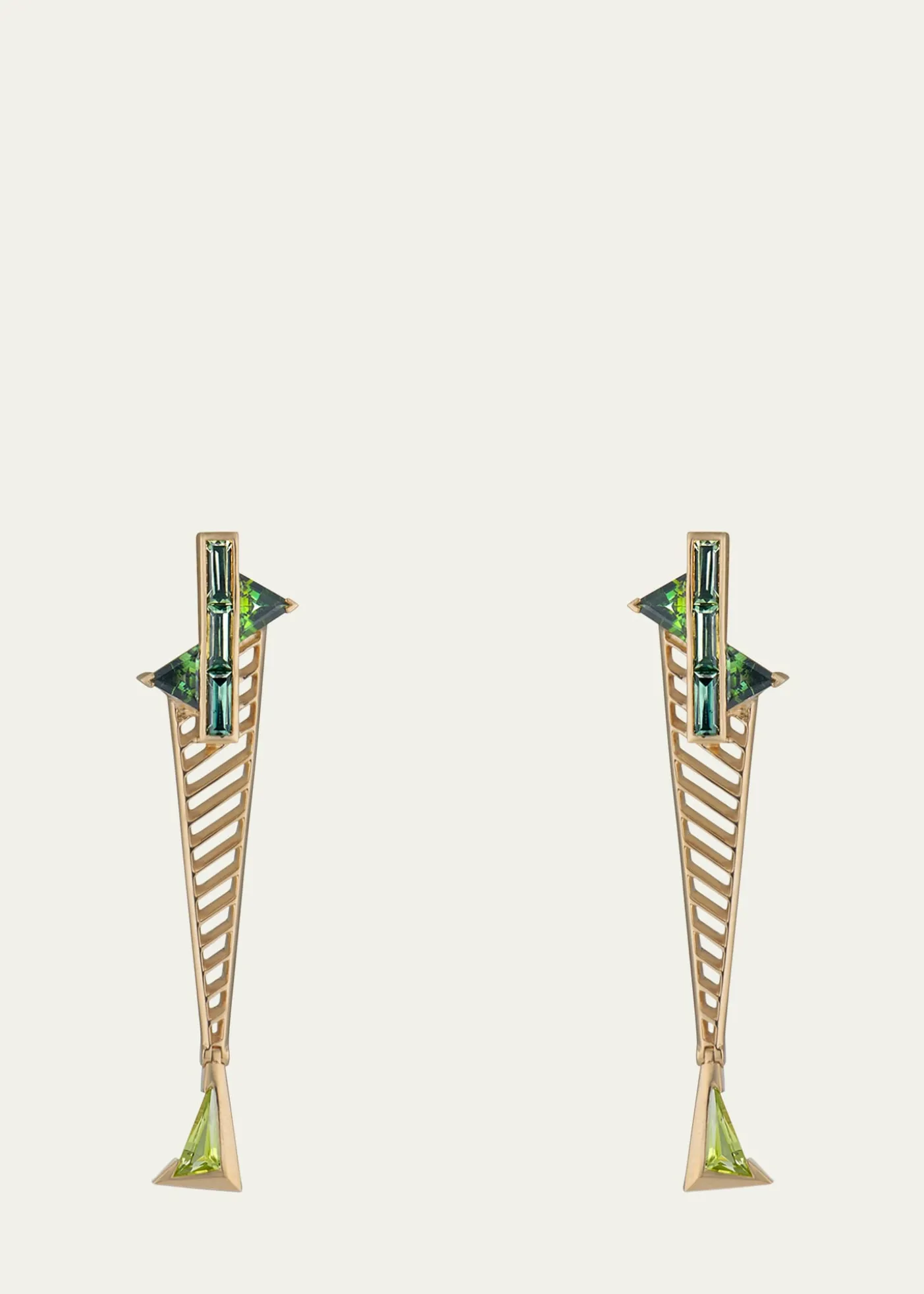 JV INSARDISuspension Sapphire, Tourmaline and Peridot Earrings