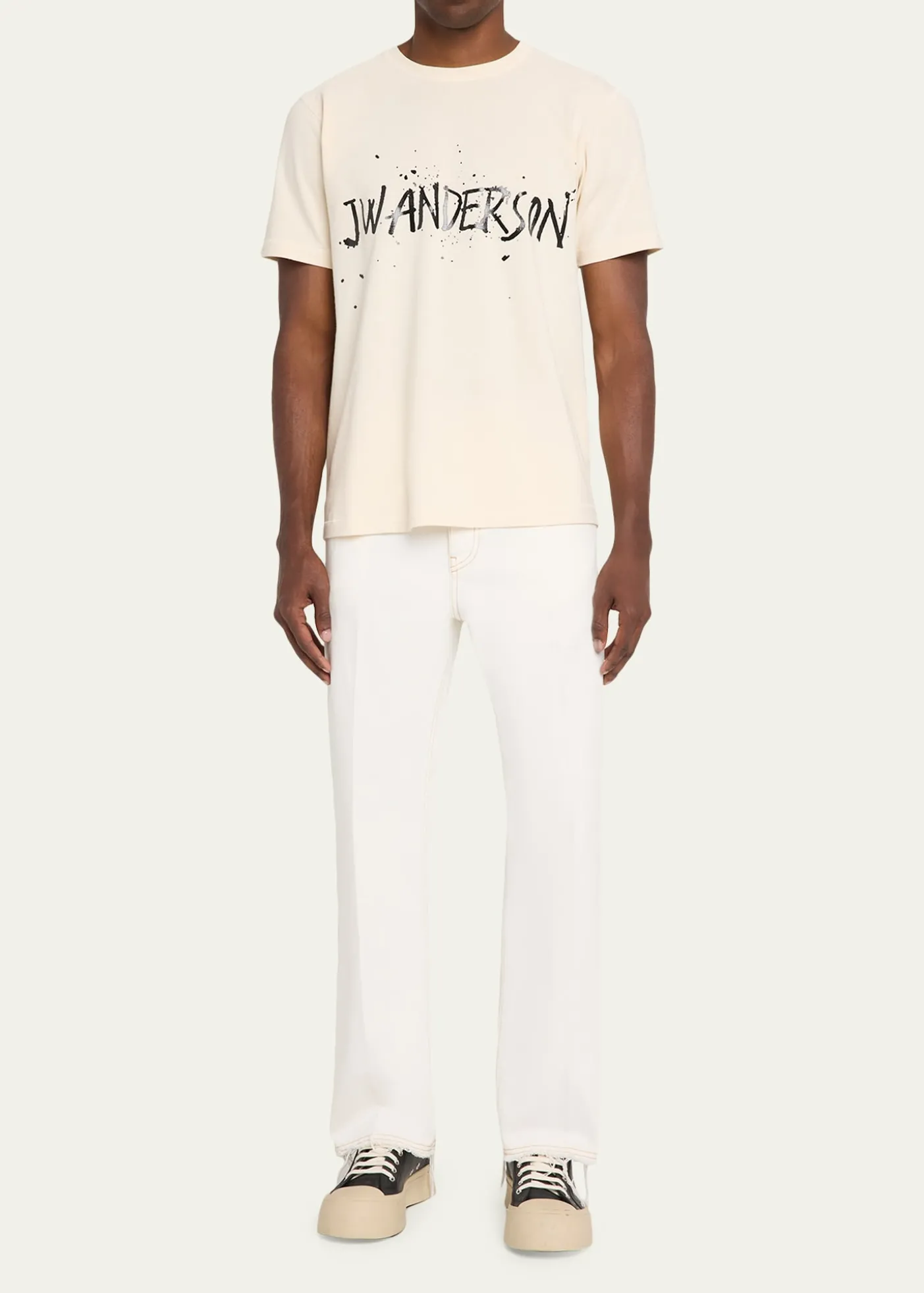 JW AndersonMen's Splatter Logo Graphic Cotton T-Shirt