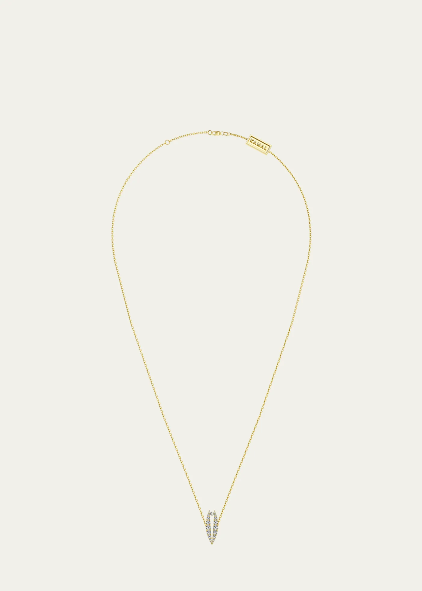 KAMALDiamond Pave Lotus Pearl Pendant Necklace