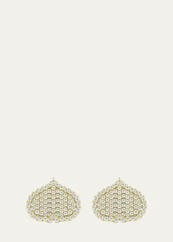 KAMALEye Adore Stud Earrings in Gold and White Diamonds, 15mm