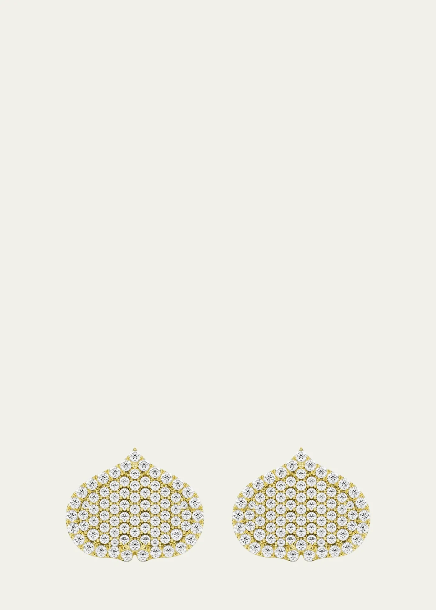 KAMALEye Adore Stud Earrings in Gold and White Diamonds, 15mm