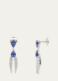 KAMALLotus Diamond and Tanzanite Earrings