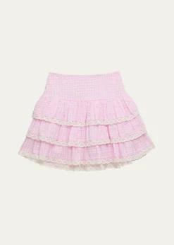KatieJ NYCGirl's Melody Lace Ruffle Skirt, Size S-XL
