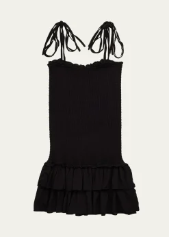 KatieJ NYCGirl's Meri Smocked Tween Dress W/ Ruffle Skirt, Size S-XL