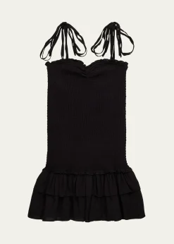KatieJ NYCGirl's Meri Smocked Tween Dress W/ Ruffle Skirt, Size S-XL