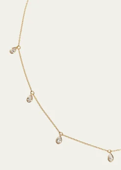 Kendall Row14K Yellow Gold Bezel Pear Diamond Station Necklace, 16-18
