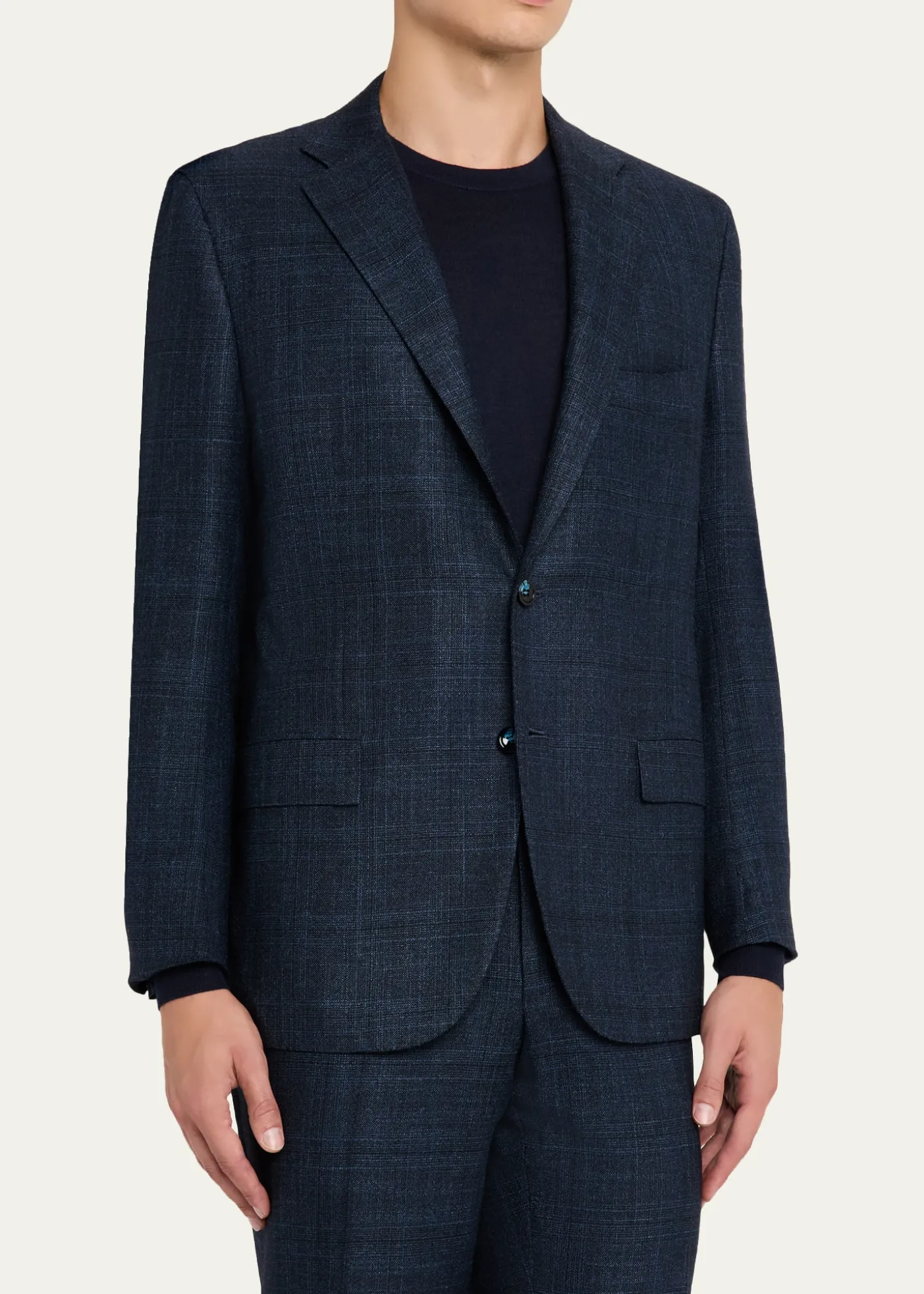 KitonMen's Cashmere, Wool and Silk Plaid Two-Piece Suit