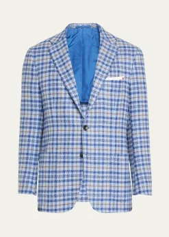 KitonMen's Graph Check Sport Coat