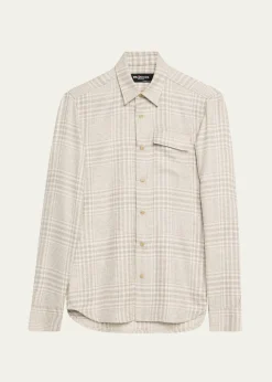 KitonMen's Baba Tonal Plaid Side-Pocket Overshirt