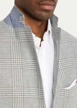 KitonMen's Cashmere and Linen Houndstooth Check Sport Coat