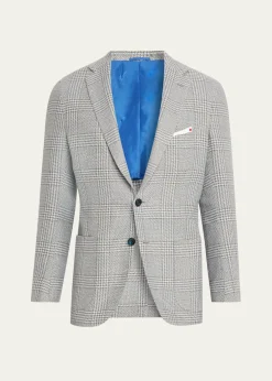 KitonMen's Cashmere and Linen Houndstooth Check Sport Coat