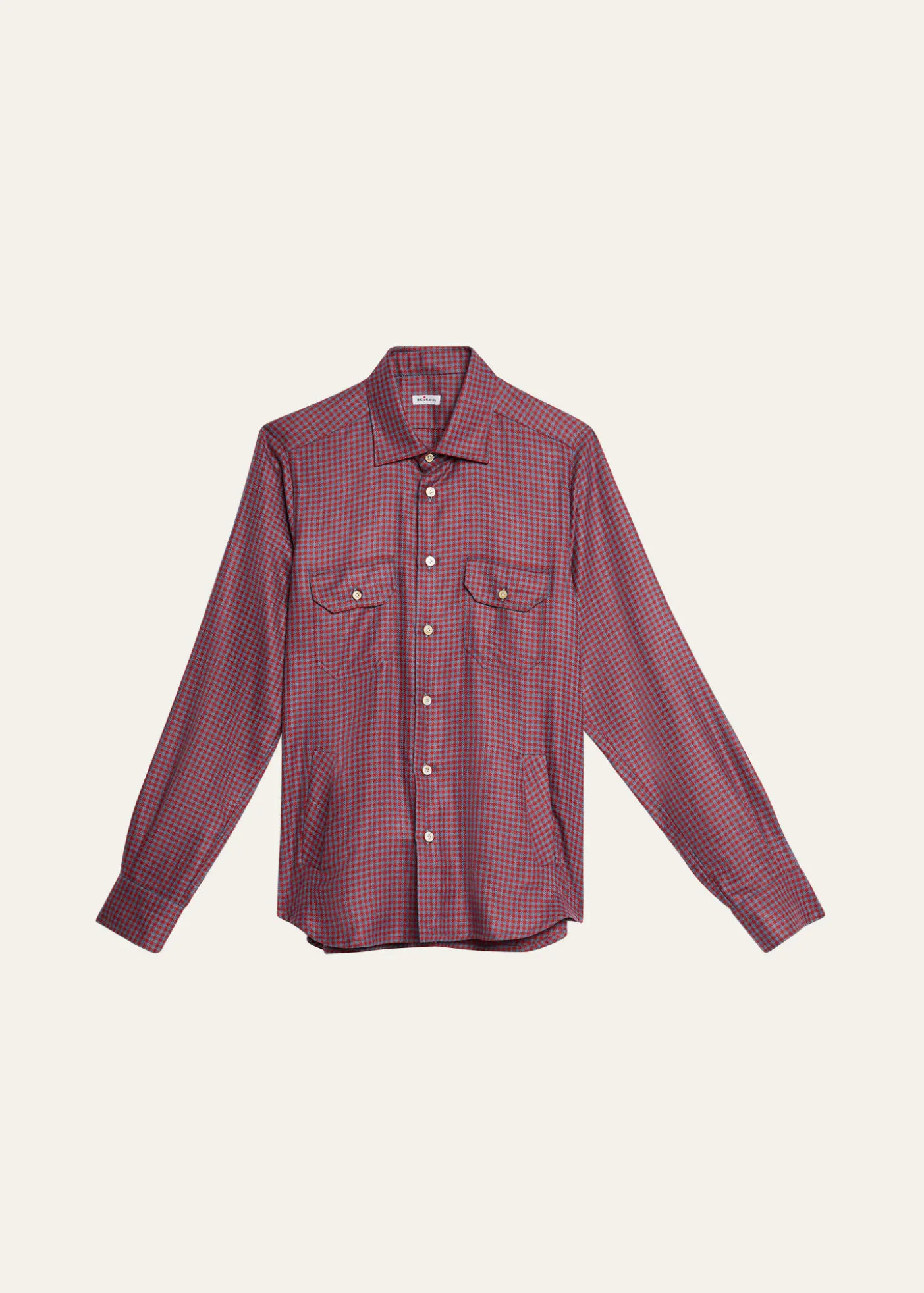 KitonMen's Cashmere and Silk Small Check Overshirt