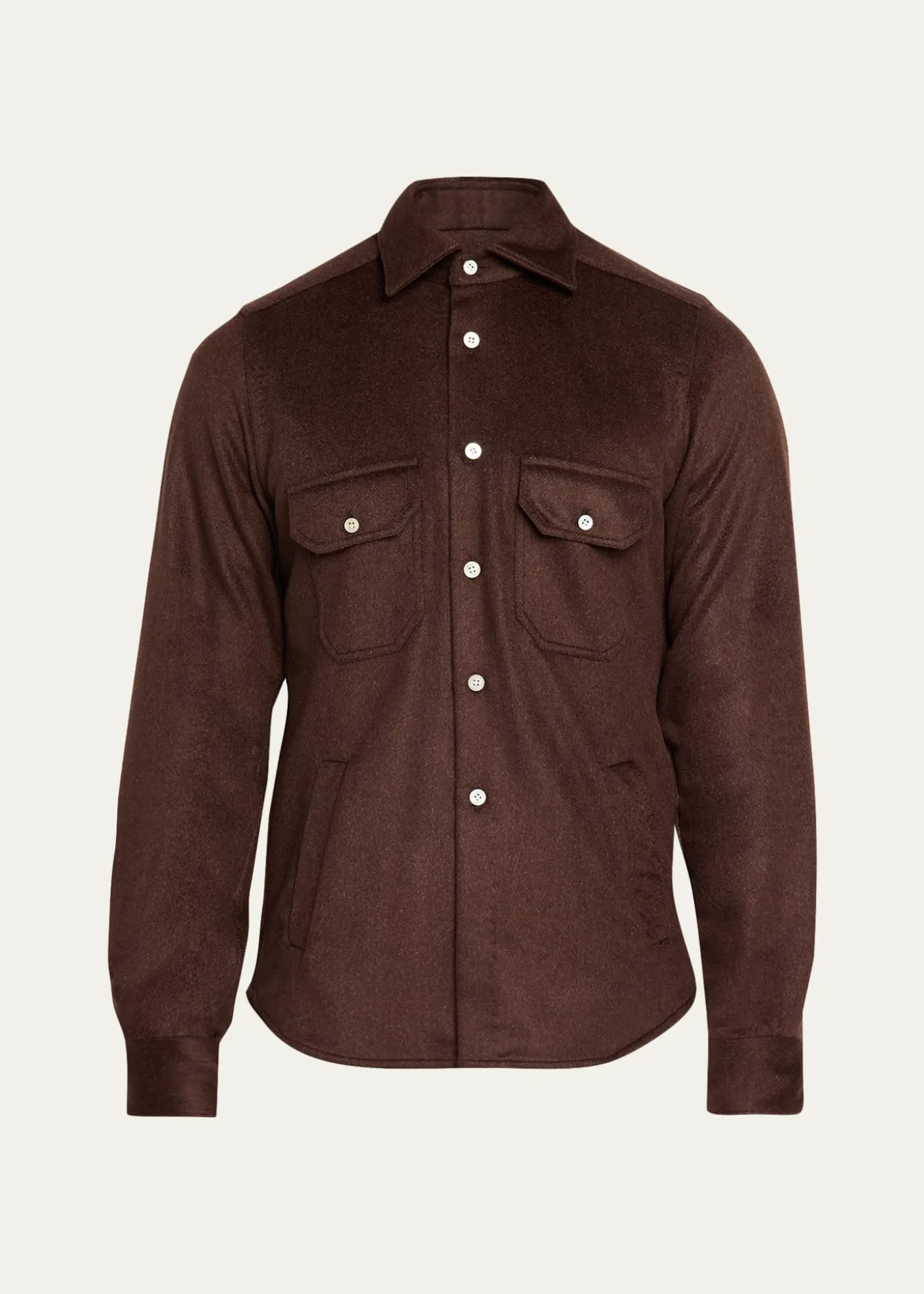 KitonMen's Cashmere and Wool Flap-Pocket Overshirt