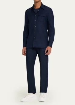 KitonMen's Cashmere Blend Snap-Front Overshirt