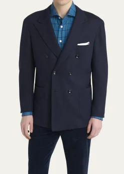 KitonMen's Cashmere Jersey Double-Breasted Blazer