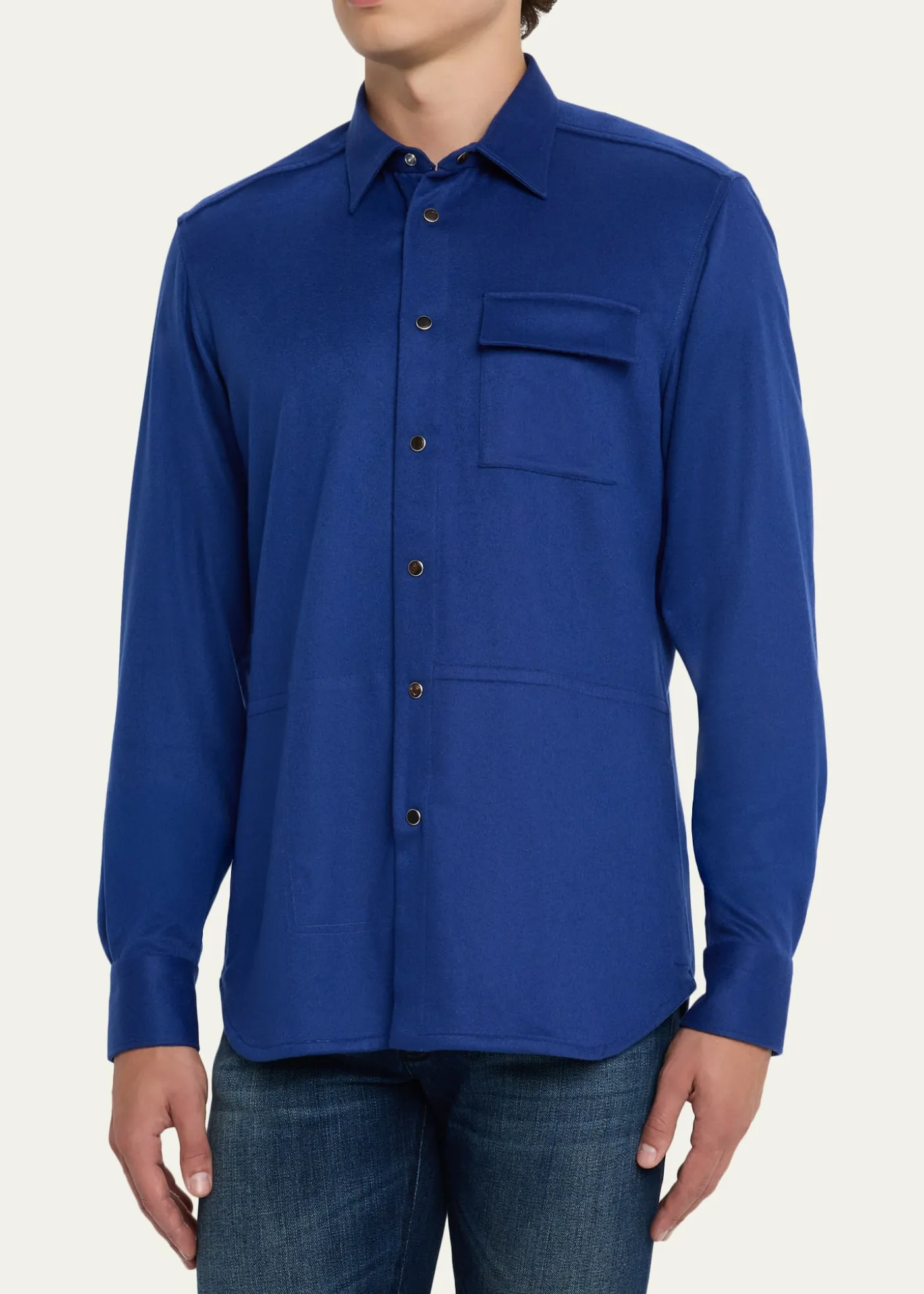 KitonMen's Cashmere Side-Pocket Overshirt