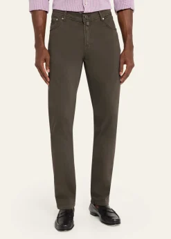 KitonMen's Cotton and Cashmere Stretch Slim Straight Five-Pocket Pants