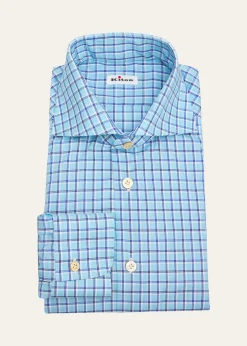 KitonMen's Cotton Check Classic-Fit Dress Shirt