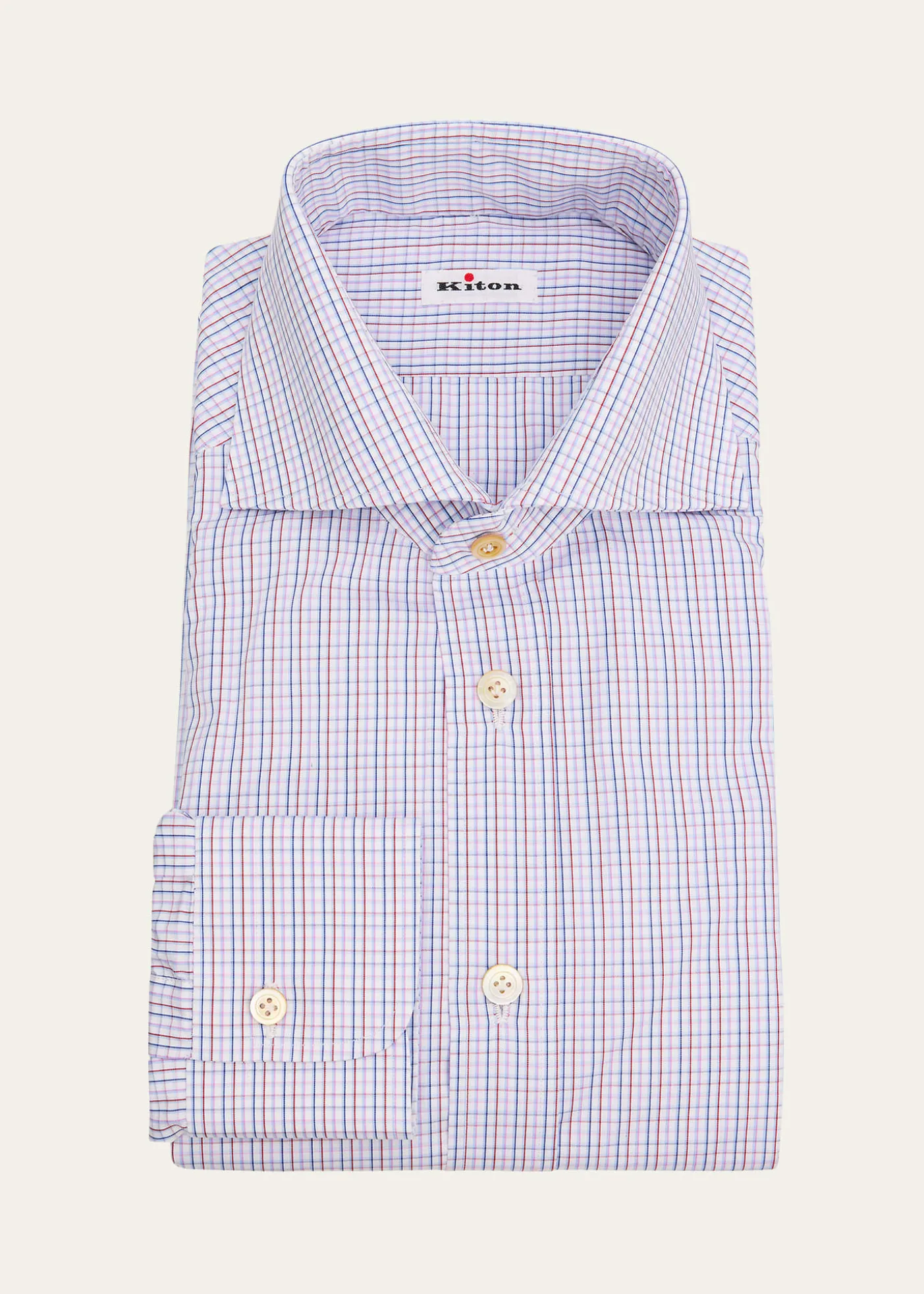 KitonMen's Cotton Graph Check Classic-Fit Dress Shirt