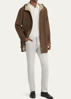 KitonMen's Cotton Hooded Overcoat