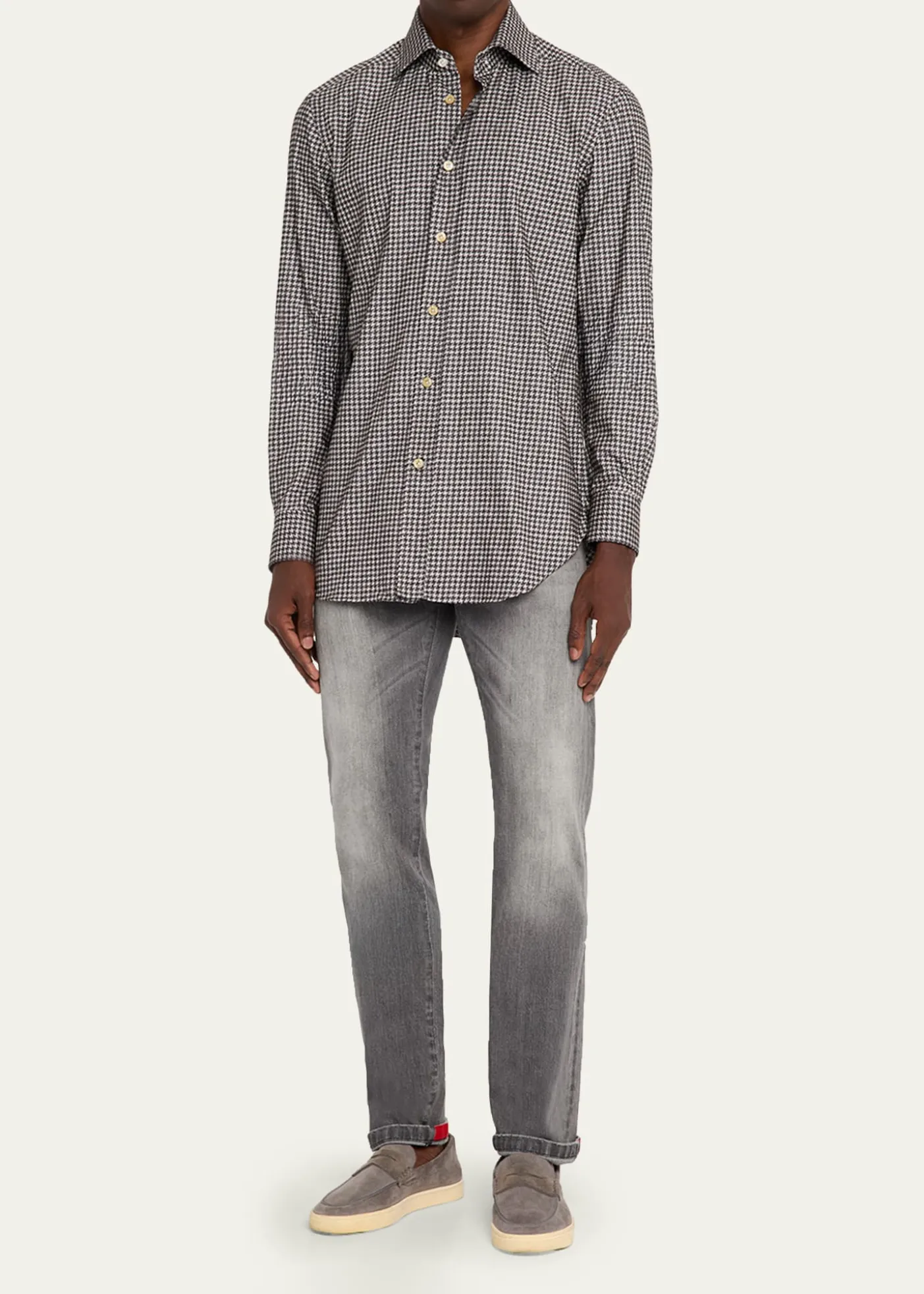 KitonMen's Cotton Houndstooth Classic-Fit Sport Shirt