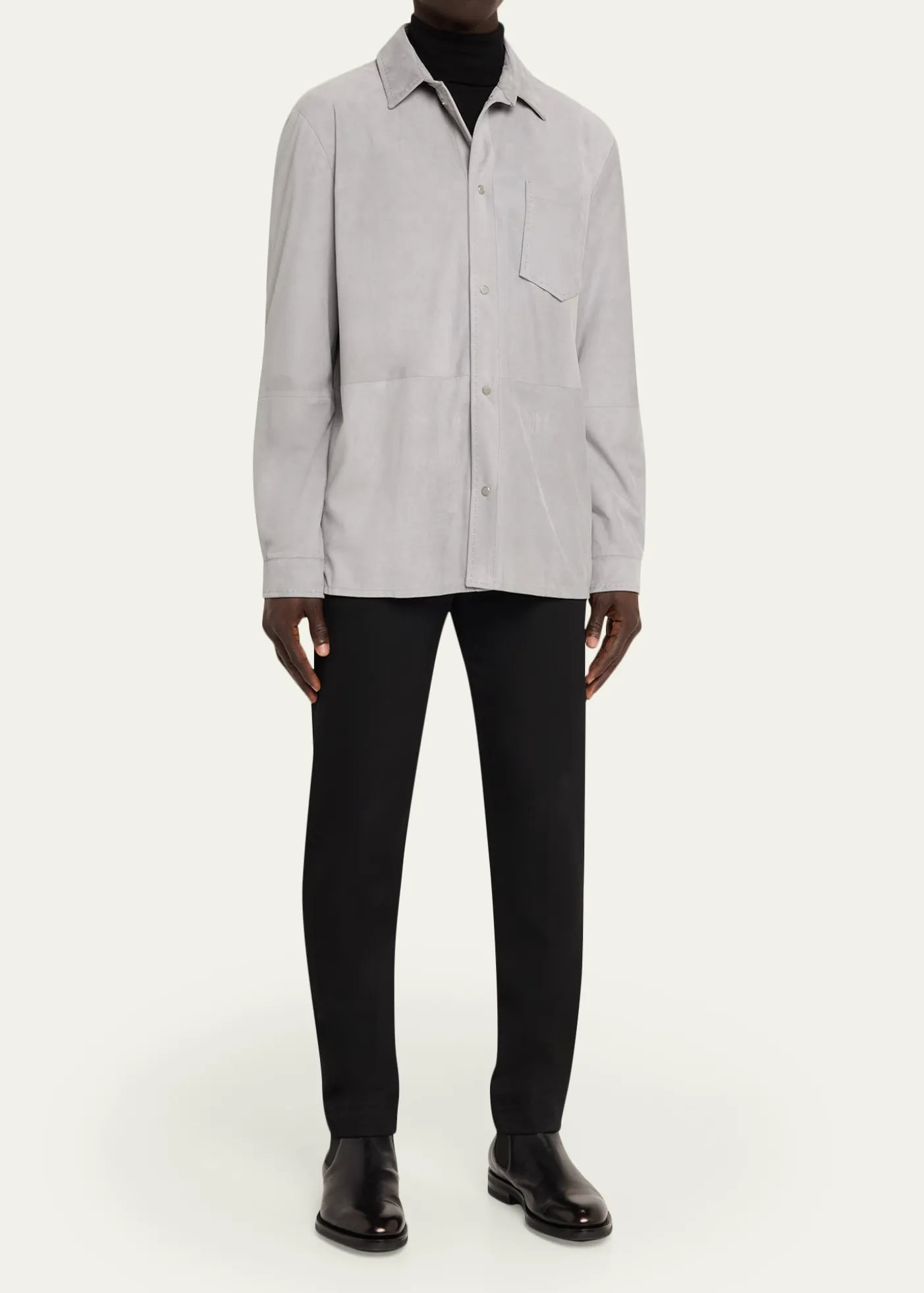 KitonMen's Cotton Snap-Placket Shirt Jacket
