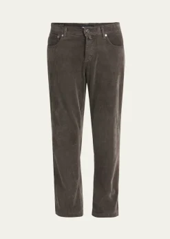 KitonMen's Cotton Stretch Straight Leg Five-Pocket Pants