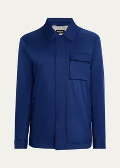 KitonMen's Covered-Zip Shirt Jacket