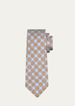 KitonMen's Medallion Silk 7-Fold Tie