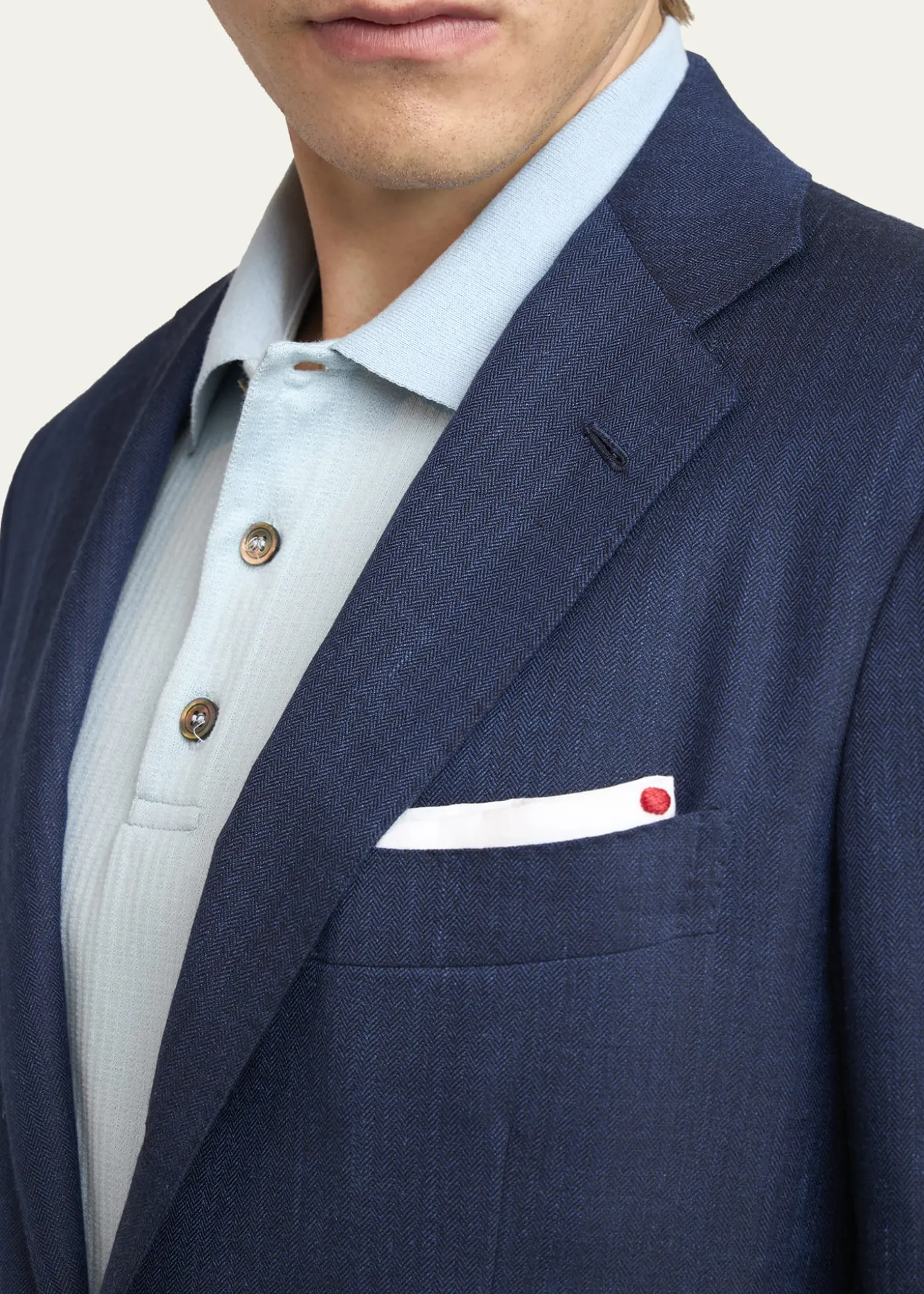KitonMen's Micro-Herringbone Single-Breasted Sport Coat